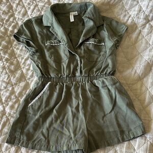 Janie and Jack Olive Utility Romper